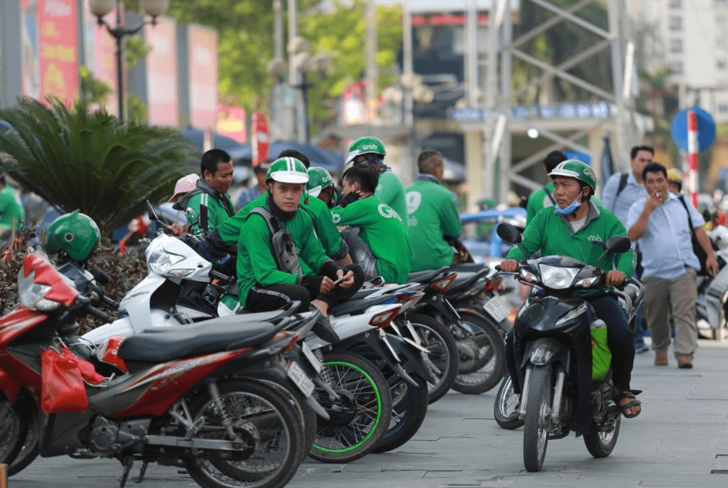 Technologie-Motorradtaxi in Vietnam